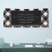 Boerderij Buffalo Plaid Check Wedding Welkom Spandoek (Beurs)