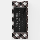 Boerderij Buffalo Plaid Check Wedding Welkom Spandoek (Verticaal)