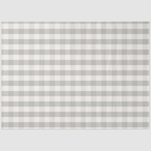 Boerderij Buffalo Plaid Grijs en Off White Check Tissuepapier (Voorkant)