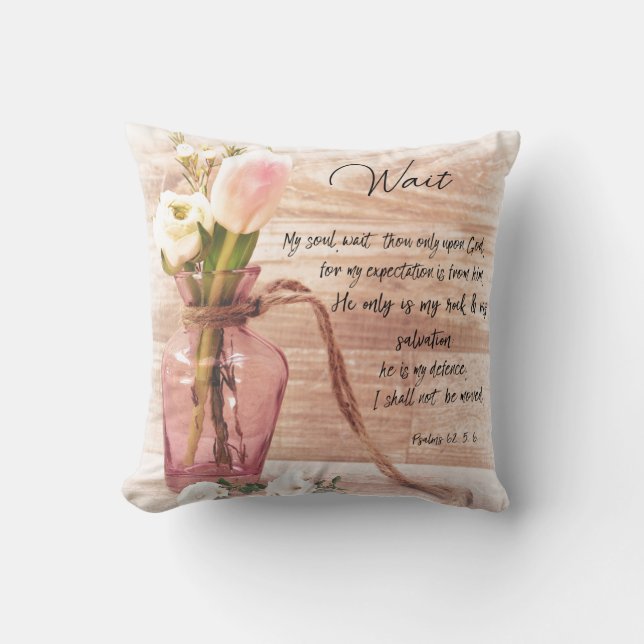  Boerderij Chic Floral: Psalm Bijbelvers Kussen (Voorkant)