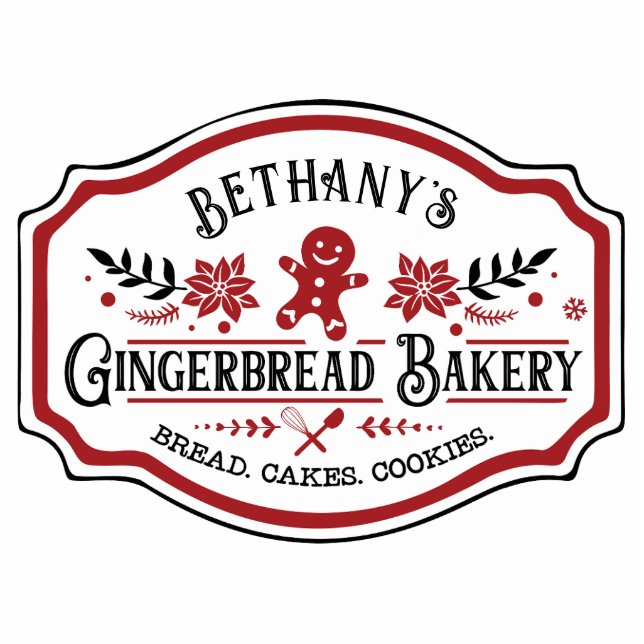 Boerderij Chic Gingerbread Bakery Fotobeeldje Ornament (Voorkant)