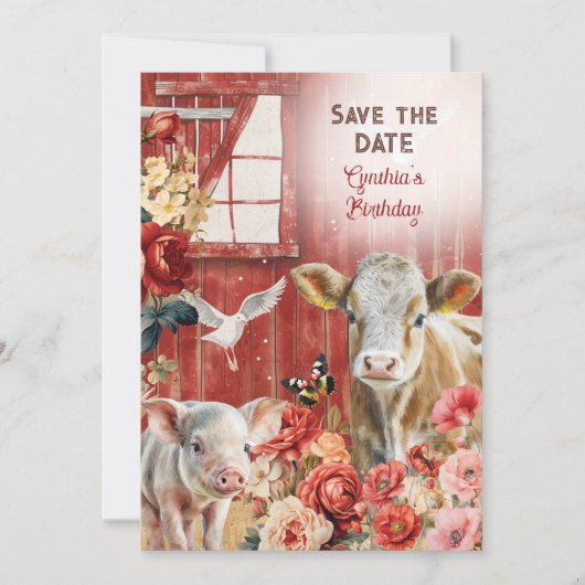 Boerderij Chic Save the Date Kaart (Voorkant)