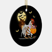Boerderij Chicken Mummy Pumpkin Jack O Lantern Hal Keramisch Ornament (Rechts)