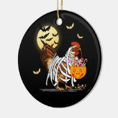 Boerderij Chicken Mummy Pumpkin Jack O Lantern Hal Keramisch Ornament (Links)