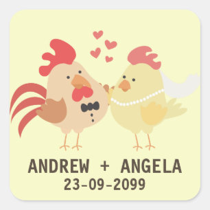 Boerderij Chicken Wedding Save the Date Sticker