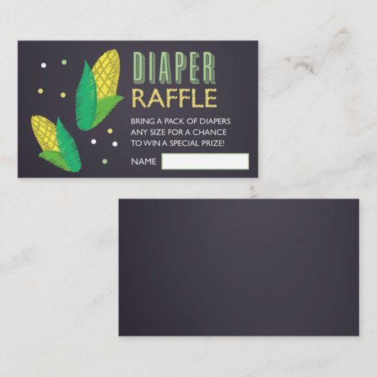 Boerderij Corn Luier Raffle Ticket Informatiekaartje (Voorkant / Achterkant)