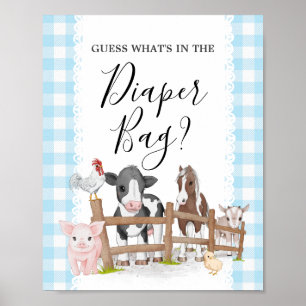 Boerderij Country Baby shower Raad eens wat er in Poster