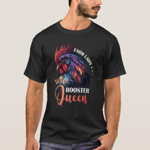 Boerderij Dame Haan Koningin Kippenboer T-shirt