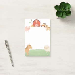 Boerderij Dier Barnyard Waterverf Sticky Notes