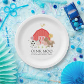Boerderij Dier Verjaardagsfeestje bord Rode schuur (Feest)