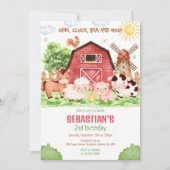 Boerderij Dieren Verjaardagsfeest Kaart (Voorkant)