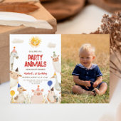 Boerderij Dierenfoto Verjaardagsuitnodiging Kaart