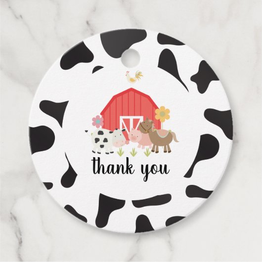 Boerderij dierentuin feestdag bedankt je voor de l bedankjes labels (Voorkant)