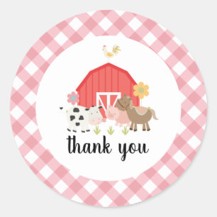 Boerderij dierentuin feestdag bedankt je voor de l ronde sticker
