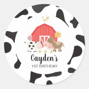 Boerderij dierentuin feestdag bedankt je voor de l ronde sticker