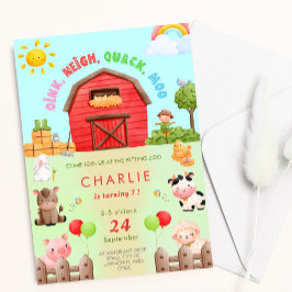 Boerderij Dierlijke Petting Zoo Kind Birthday-uitn Kaart