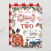 Boerderij dierverjaardag uitnodiging (Voorkant / Achterkant)