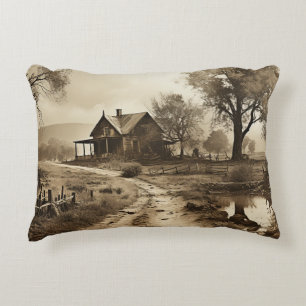  boerderij Dirt Road Picket Fence Toile Accent Kussen