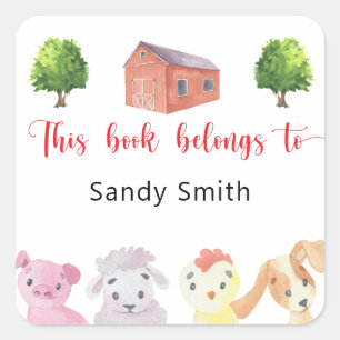 Boerderij - dit boek is van vierkante sticker