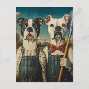 Boerderij Dogs Americana Portret Briefkaart
