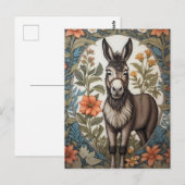 Boerderij Donkey William Morris geïnspireerd Briefkaart (Voorkant / Achterkant)