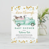 Boerderij drive through Baby shower Kaart (Staand voorkant)