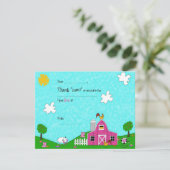 Boerderij Dwaze Gril Roze Opvulzinnen Bedankkaart (Staand voorkant)