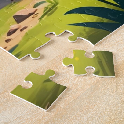 Boerderij eend gepersonaliseerd legpuzzel (Zijkant)