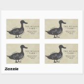  Boerderij eendenei kartonnen adres Sticker (Vel)