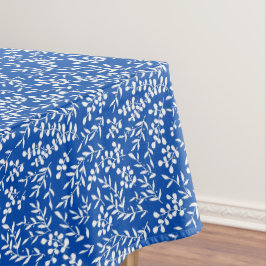 Boerderij eenvoudige bloemmotief op blauw tafelkleed