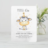 Boerderij eerste verjaardag uitnodiging (Staand voorkant)