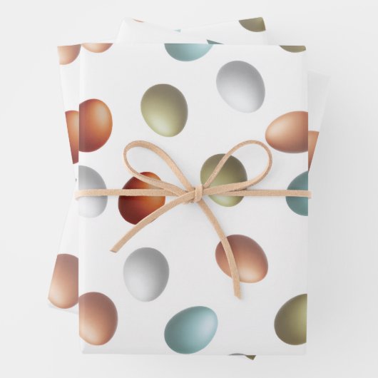 Boerderij Eggs Wrapping Paper Flat Sheet Set van 3 (In situ)