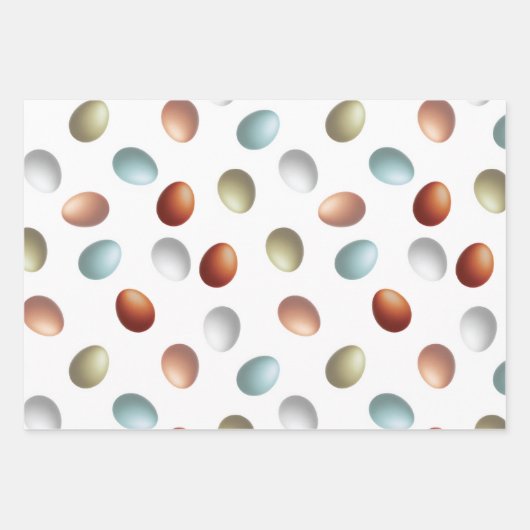 Boerderij Eggs Wrapping Paper Flat Sheet Set van 3 (Voorkant)