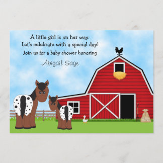 Boerderij en Baby shower uitnodiging voor meisjes