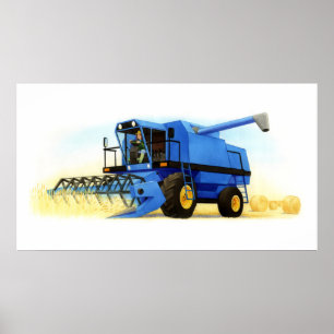 Boerderij en landbouw van kind - Combine Harvester Poster