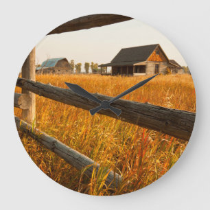 Boerderij- en spooromheining in Grand Teton Grote Klok