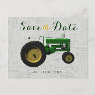 Boerderij erf tractor save the date uitnodiging