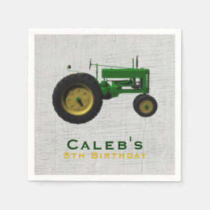 Boerderij erf tractor verjaardagsfeest cadeau op m servetten