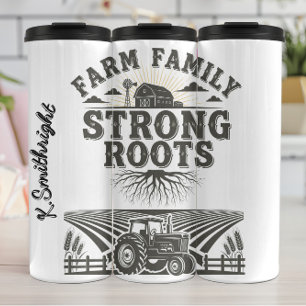 Boerderij familie sterke wortels thermosbeker