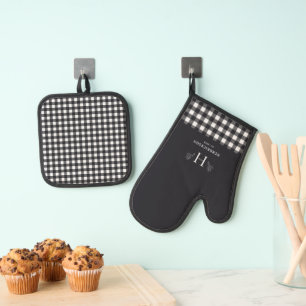 Boerderij familienaam Monogram Ovenwant & Pannenlap Set