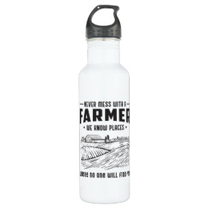 Boerderij Farming Agriculture Grappig Tractor Gift Waterfles
