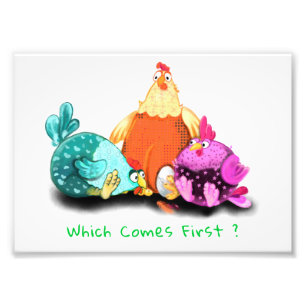 Boerderij Foto print kippen die eitjes wachten tot Foto Afdruk