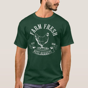 Boerderij Fresh Butt Nuggets Funny Chicken Egg Far T-shirt