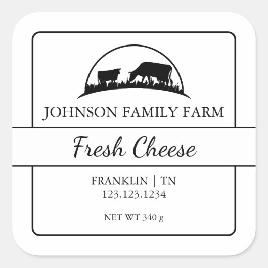 Boerderij Fresh Cheese Square Label (Voorkant)