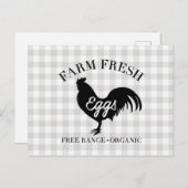 Boerderij Fresh Chicken Country Gingham Briefkaart (Voorkant / Achterkant)