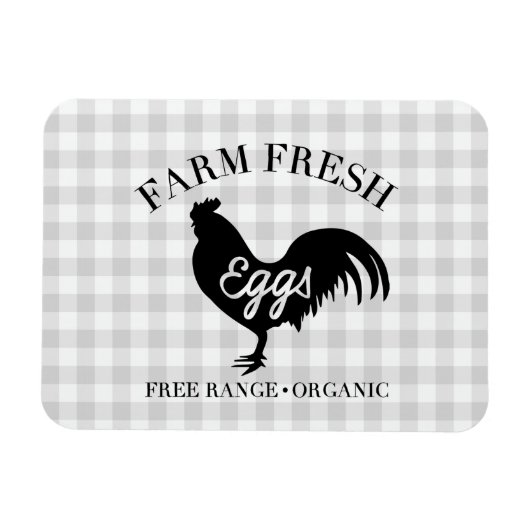 Boerderij Fresh Chicken Country Gingham Magneet (Horizontaal)