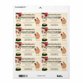 Boerderij Fresh Chicken Eggs Floral Brown Karton Etiket (Full Sheet)