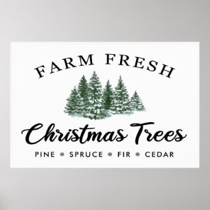 Boerderij Fresh Christmas Trees Poster