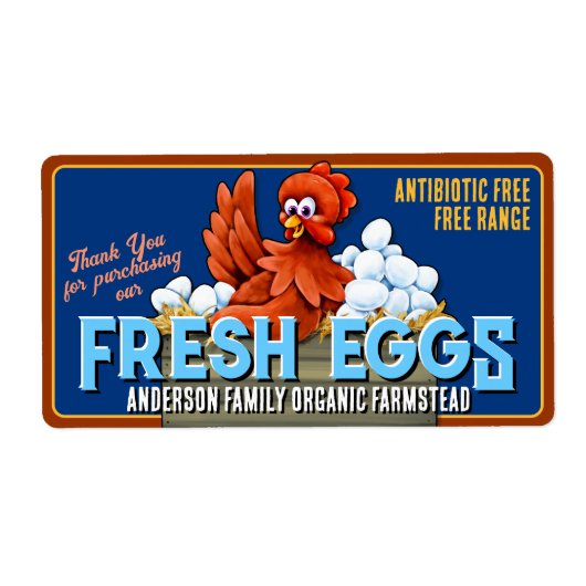 Boerderij Fresh Egg Carton Label (Voorkant)