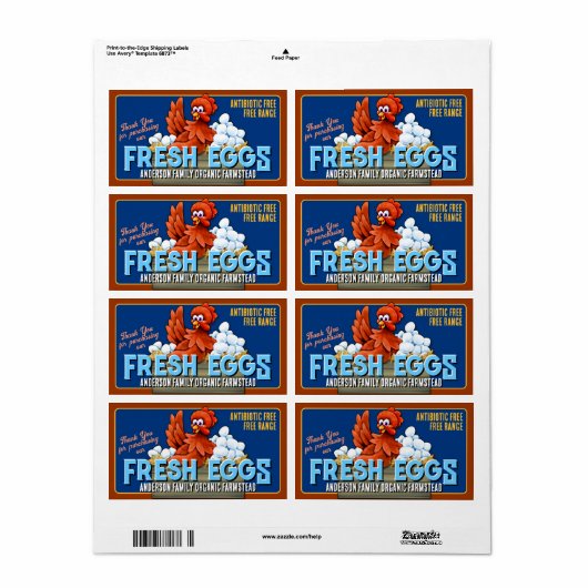 Boerderij Fresh Egg Carton Label (Full Sheet)